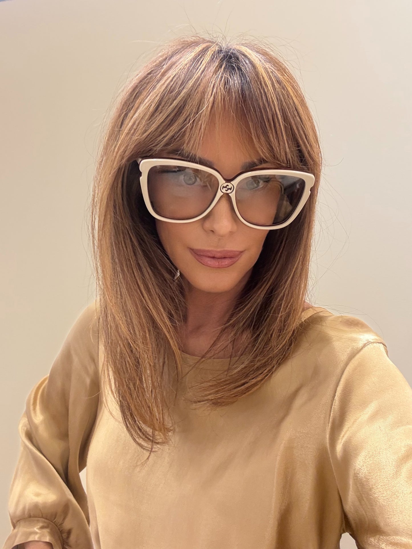 Gucci occhiali over size da sole montatura bianca