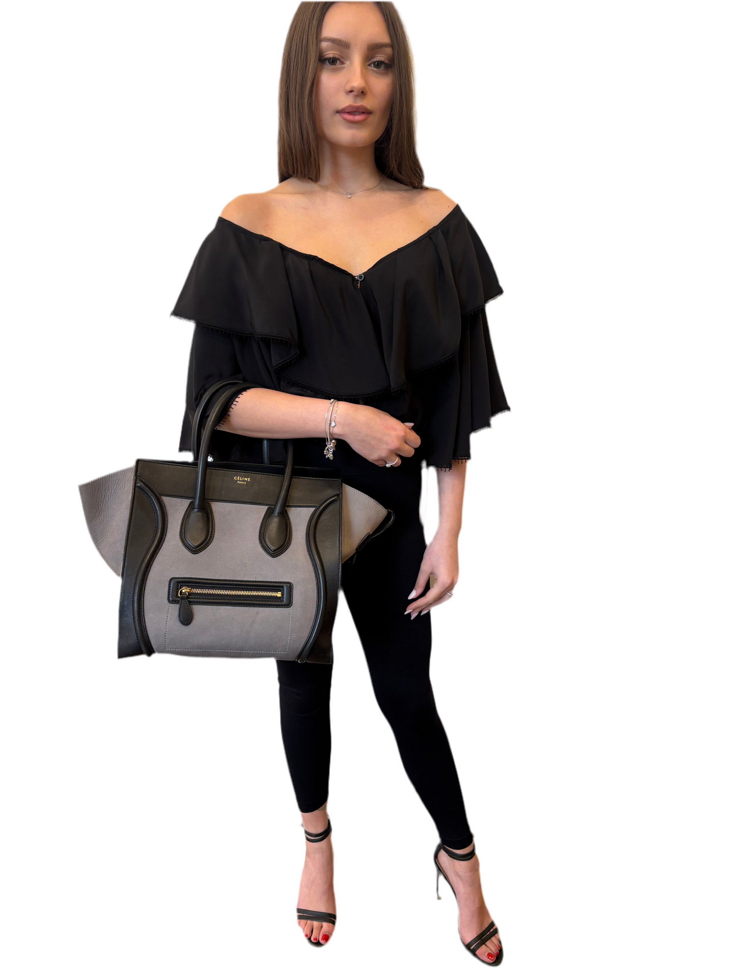 Céline tote bag Luggage Panthom in suede e pelle di vitello