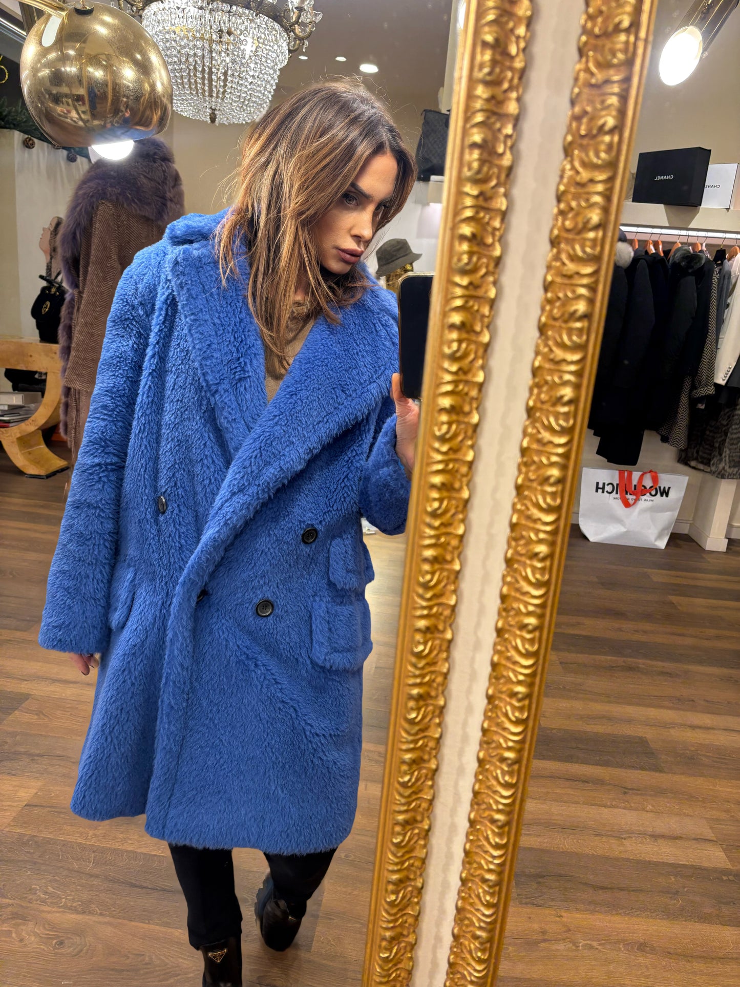 Max Mara cappotto Teddy Bear azzurro 40