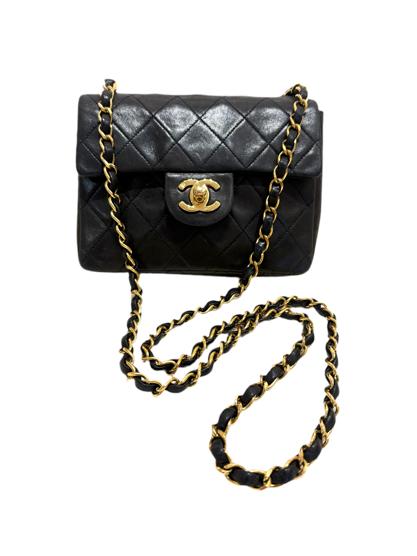 Chanel mini bag in pelle matelasse ‘ nero