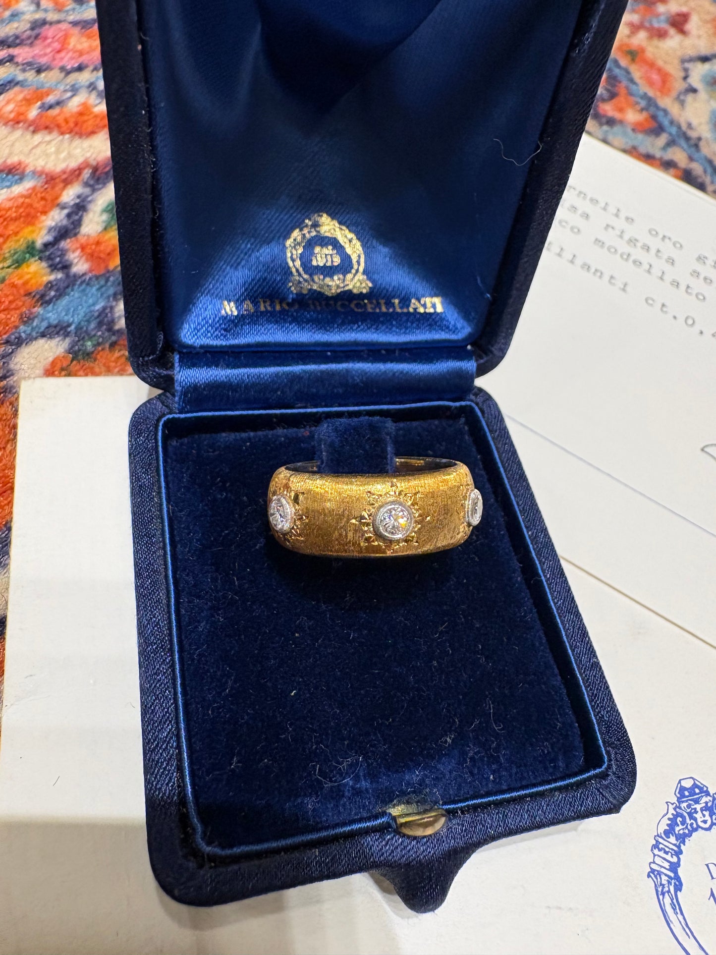 Mario Buccellati anello Eternelle Macri in oro rosa 18kt e brillanti certificato