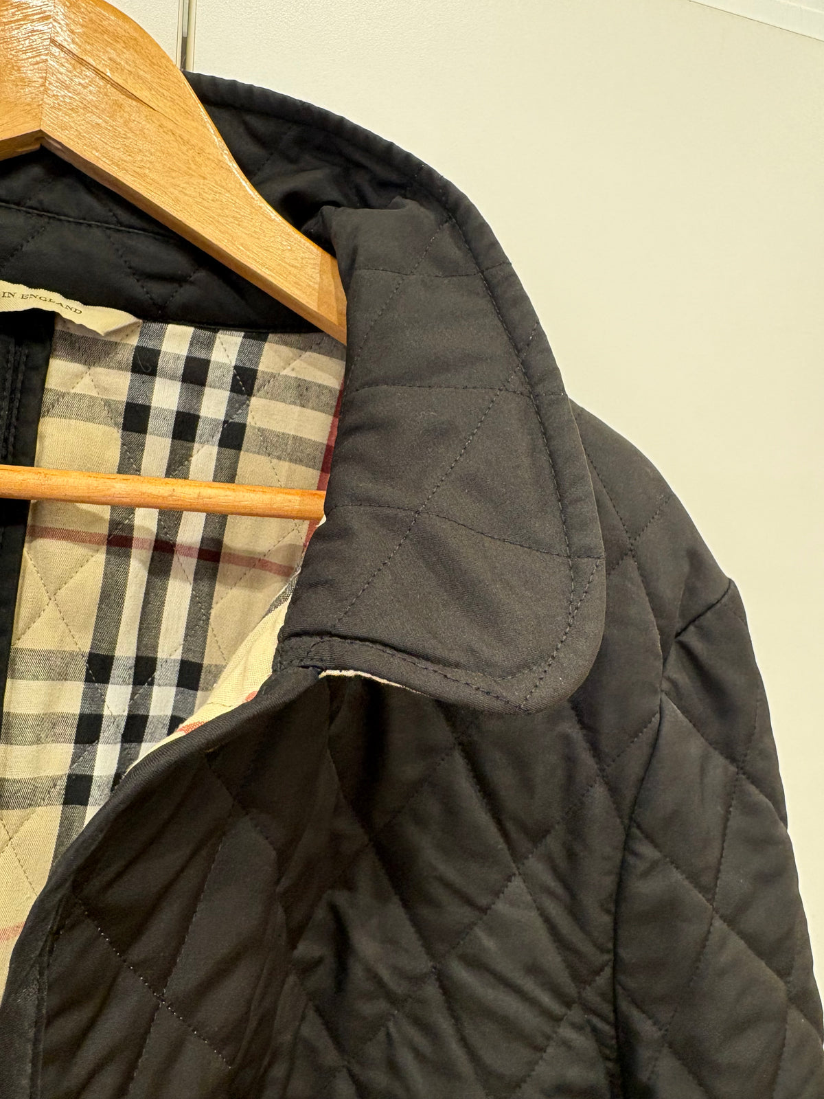 Burberry piumino mezzo peso tecnico imbottito interno check 46