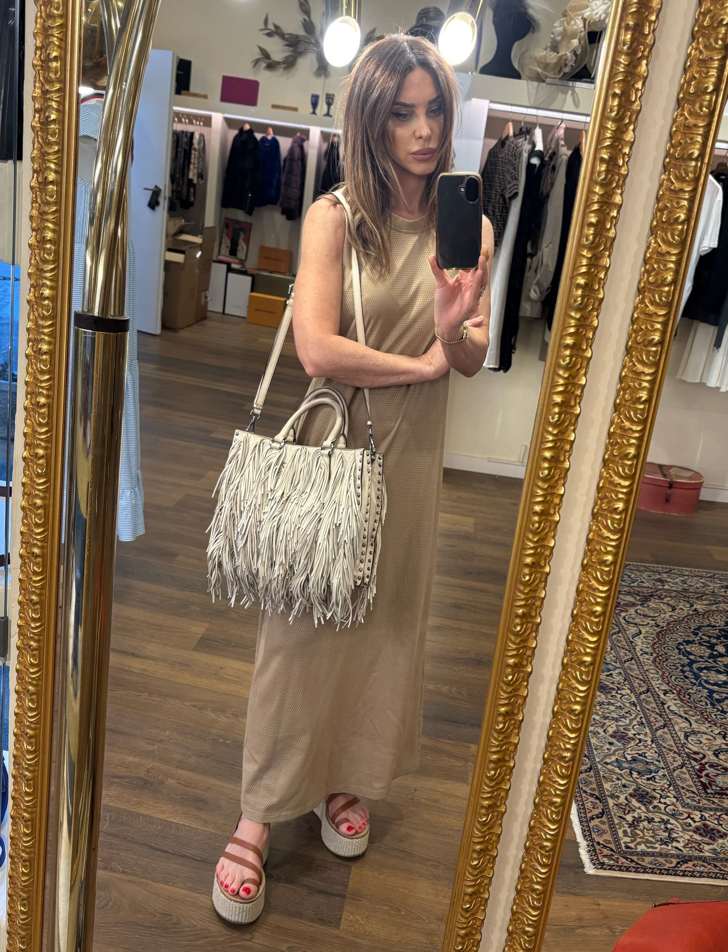 Borsa Prada Cera Nappa Leather Fringe