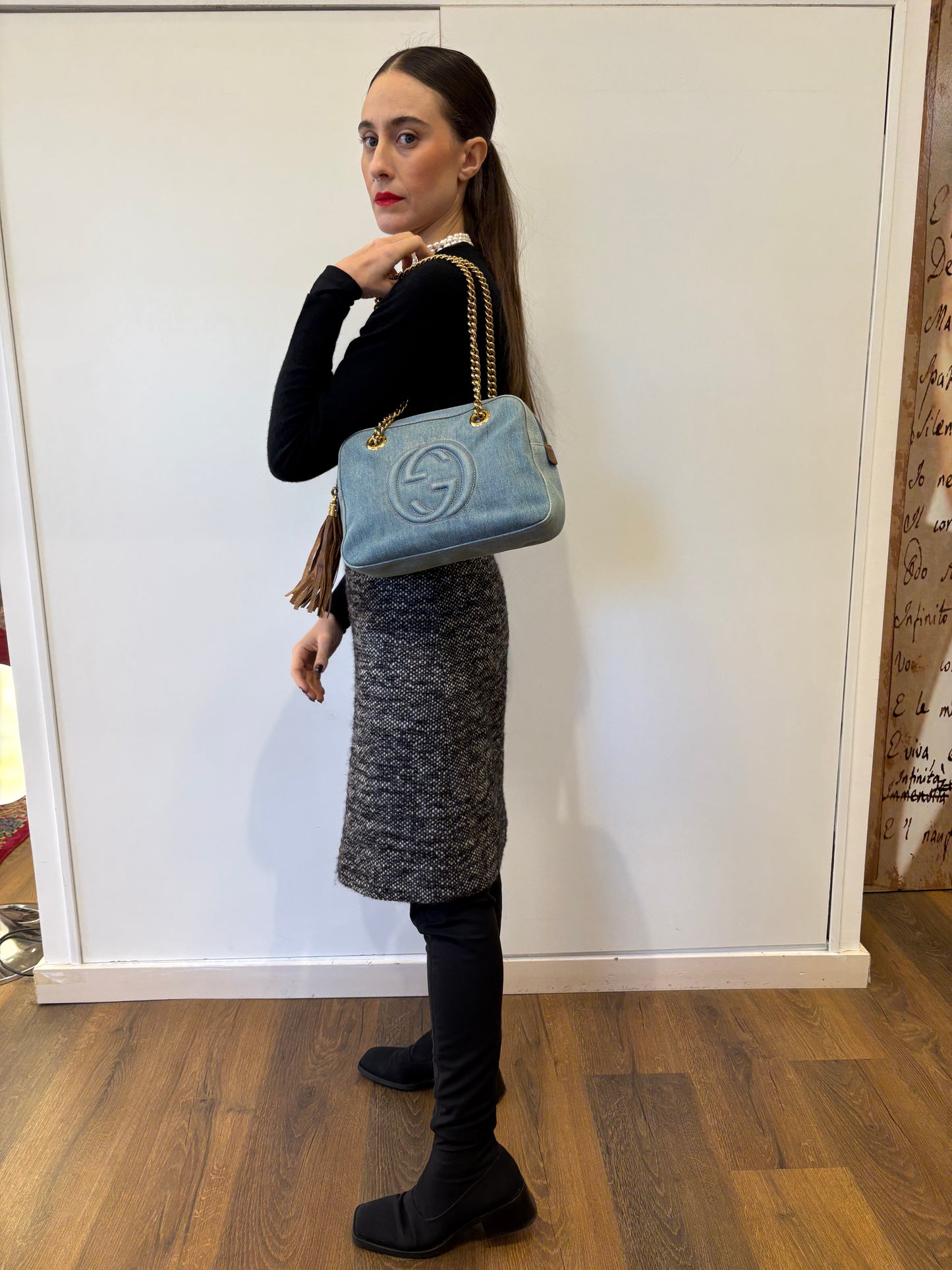 Gucci Soho Bag in denim e nappina pelle