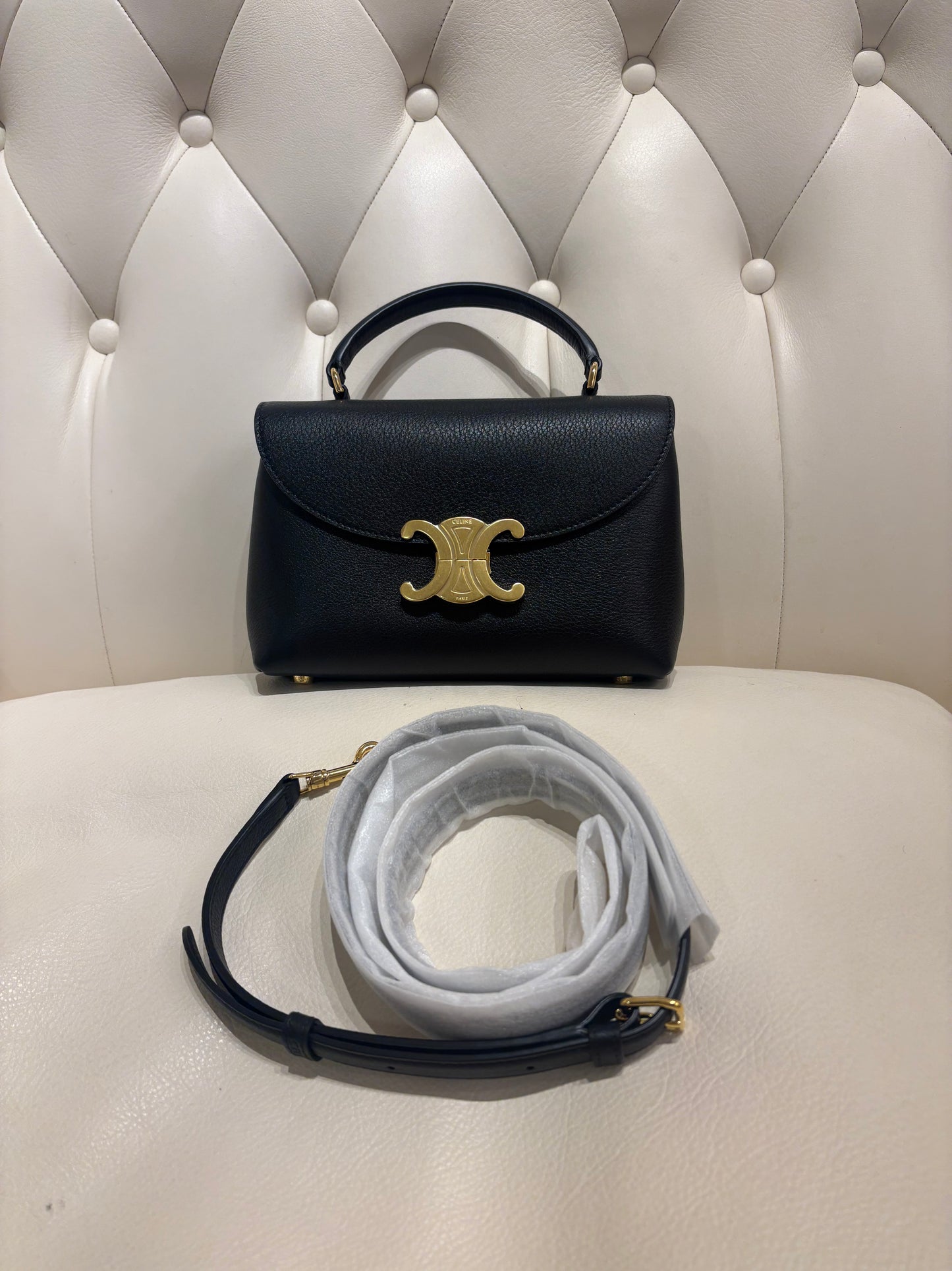 Celine borsa Nino Teen in pelle di vitello granata