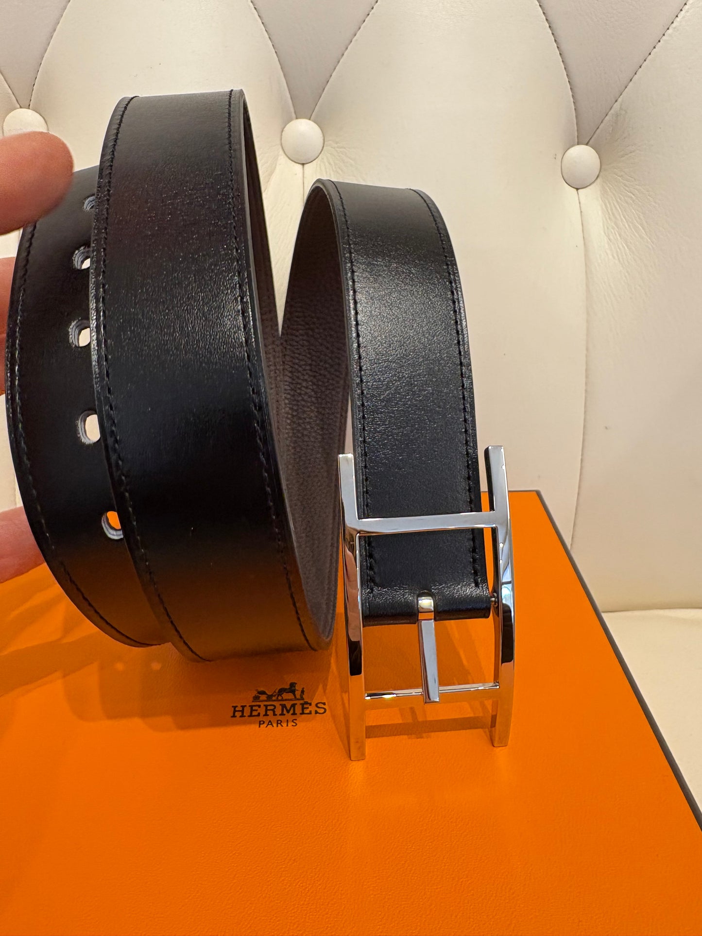 Hermès cintura uomo reversibile mis 100