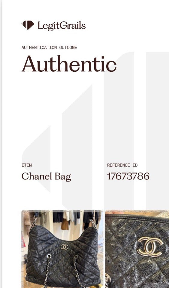 Borsa Chanel French Riviera Hobo in Pelle Caviar Quilted e Hardware Argentato
