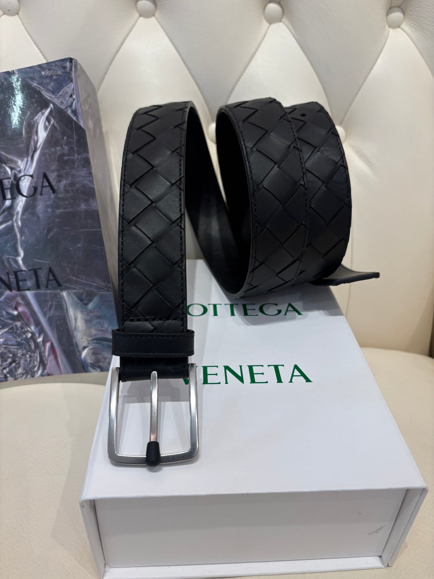 Bottega Veneta cintura uomo in pelle