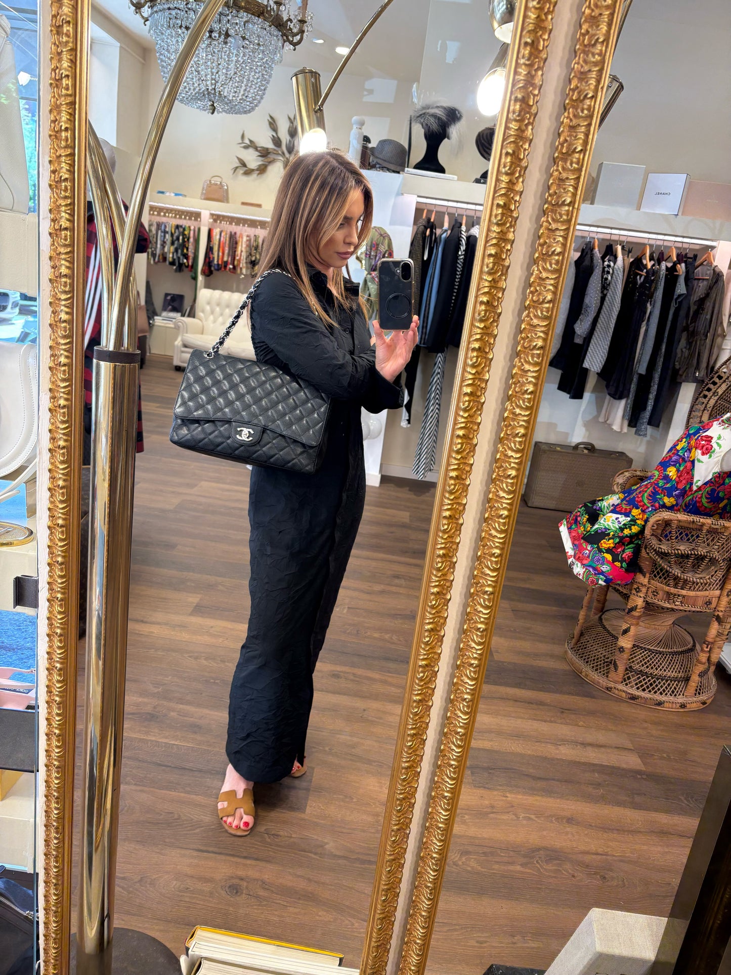 Chanel borsa Timeless Jumbo pelle martellata matelasse ‘ nero