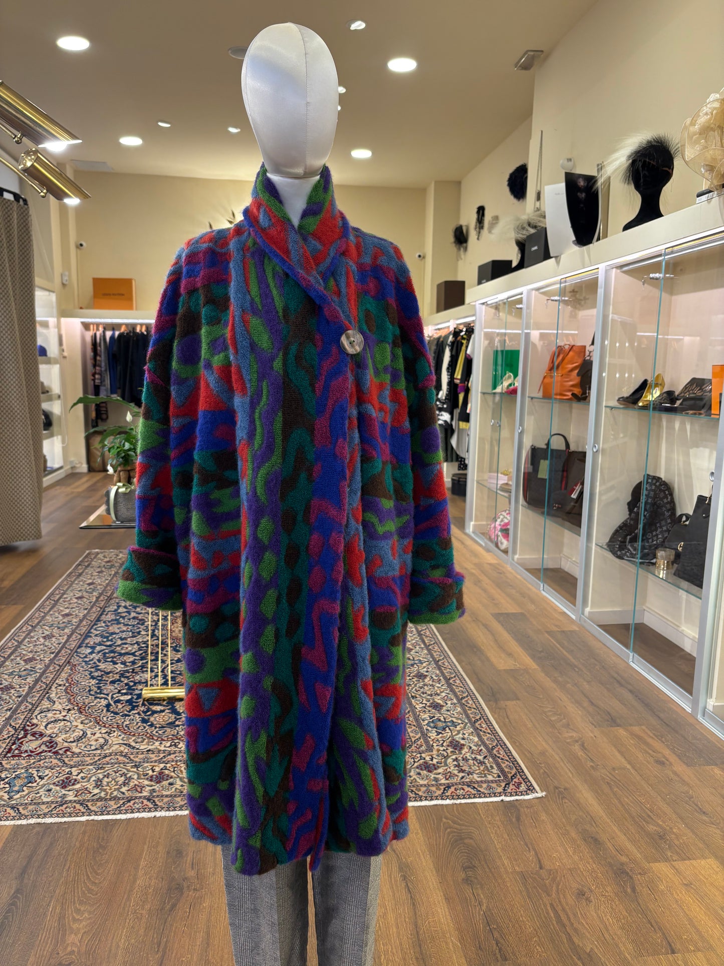 Missoni cappotto oversize multicolor in maglia mohair