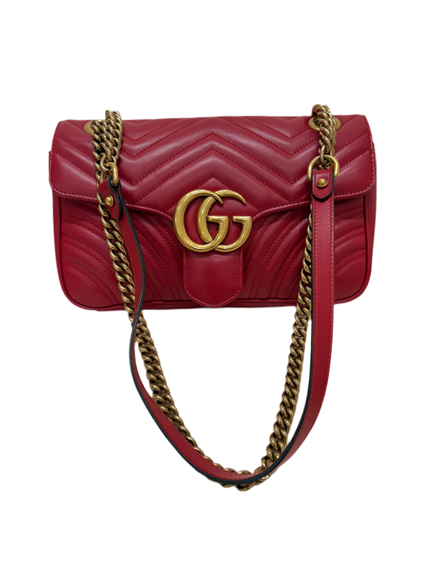 Gucci borsa a spalla GG Marmont pelle rossa