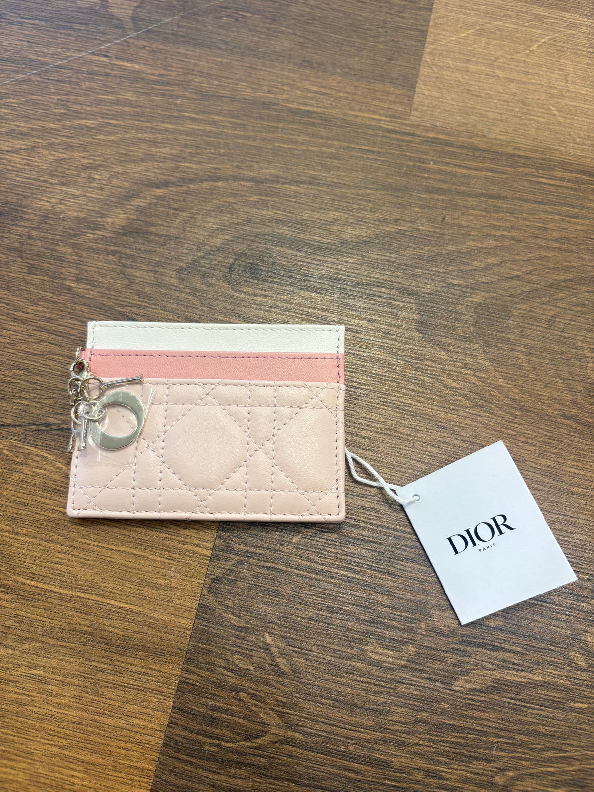 Dior Portacarte Freesia Lady Dior Tricolor rosa. Nuovo
