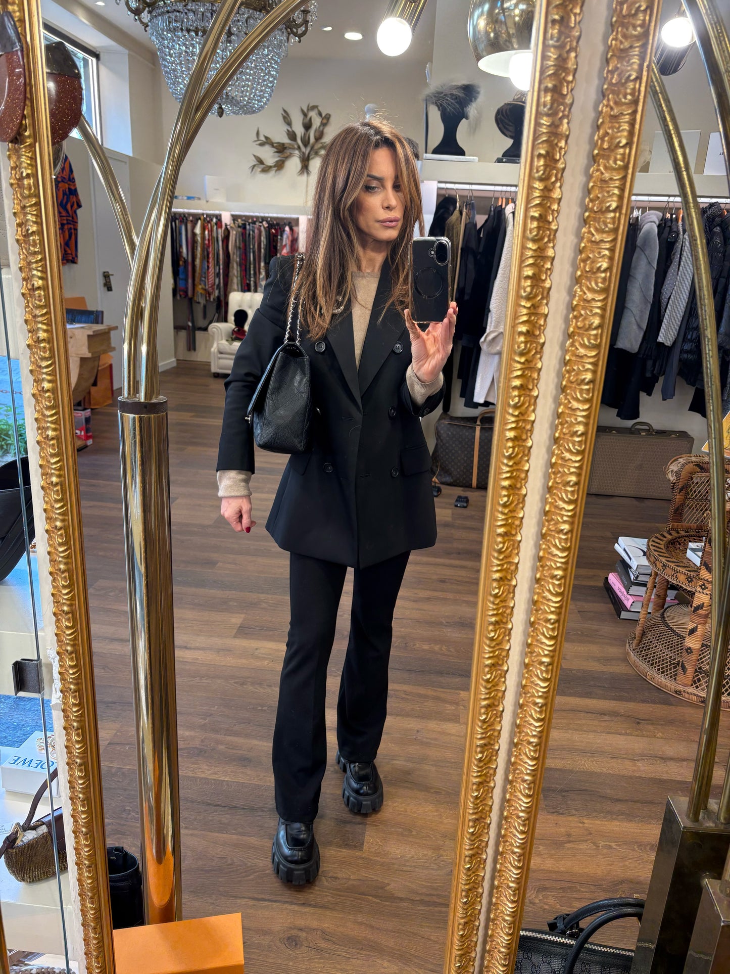 Chanel borsa maxi Jumbo cavier nero metallo silver