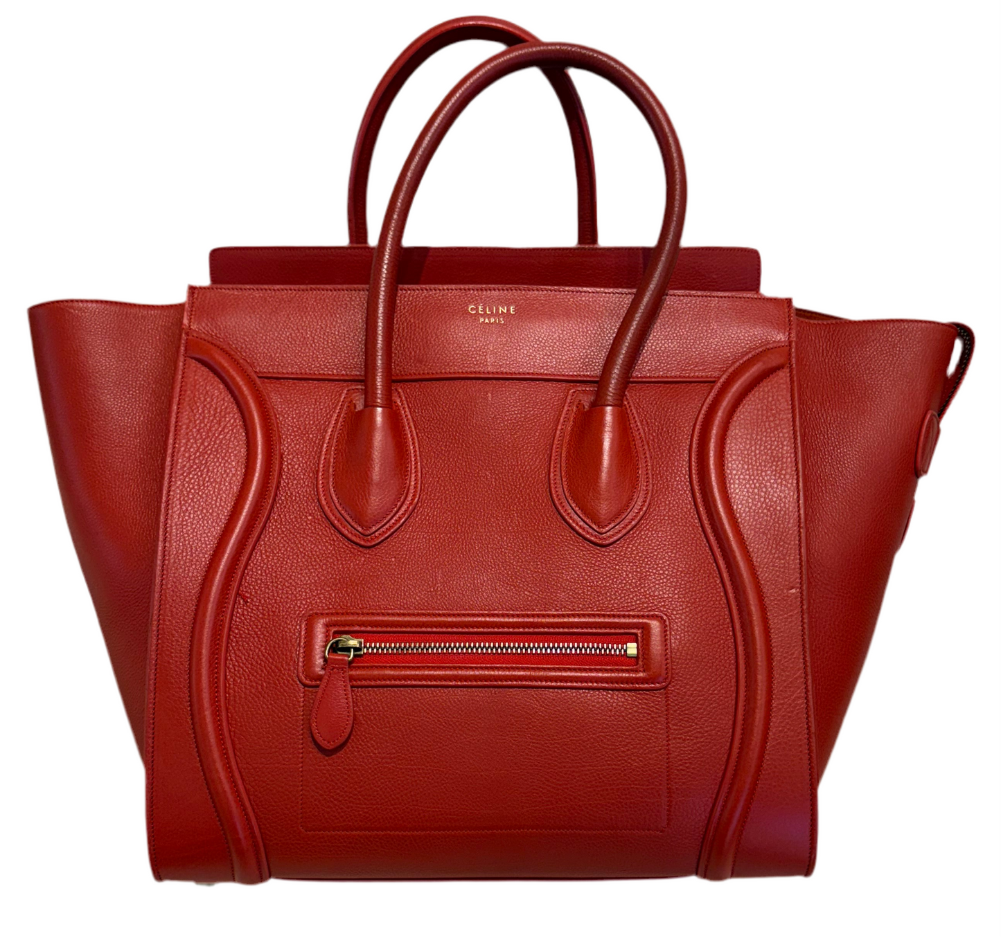 Céline borsa Lugagge in pelle rossa Phoebe Philo