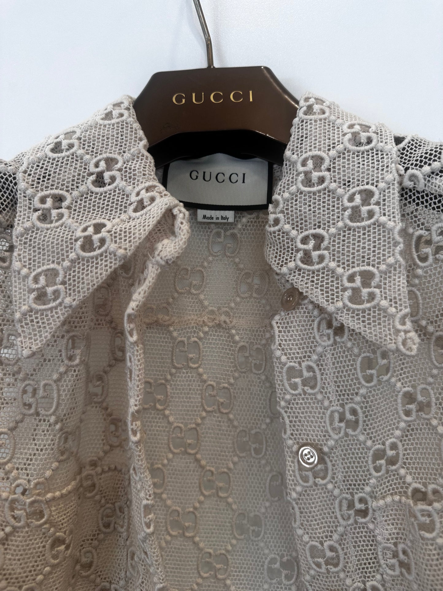 Gucci camicia traforata GG