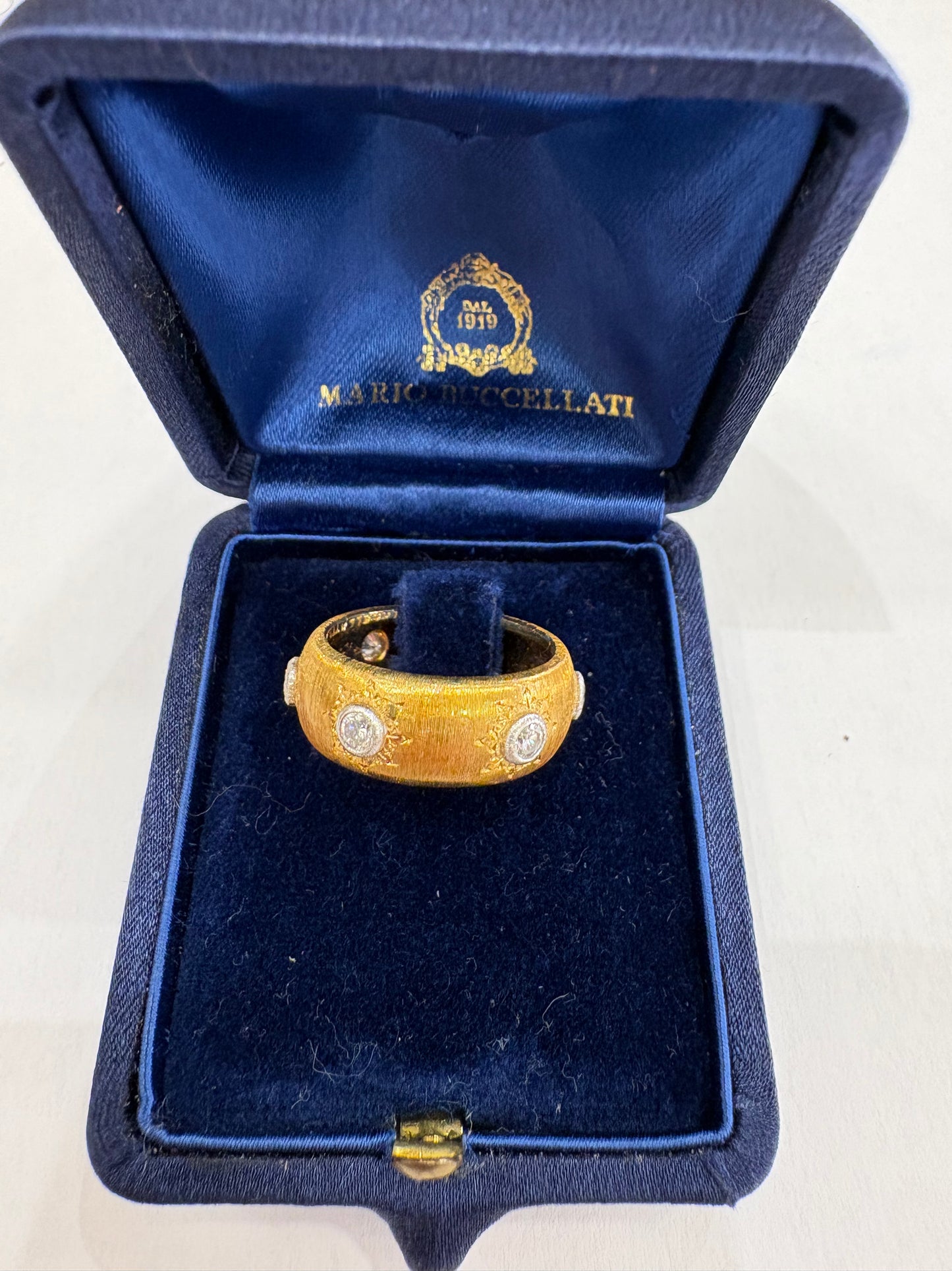 Mario Buccellati anello Eternelle Macri in oro rosa 18kt e brillanti certificato