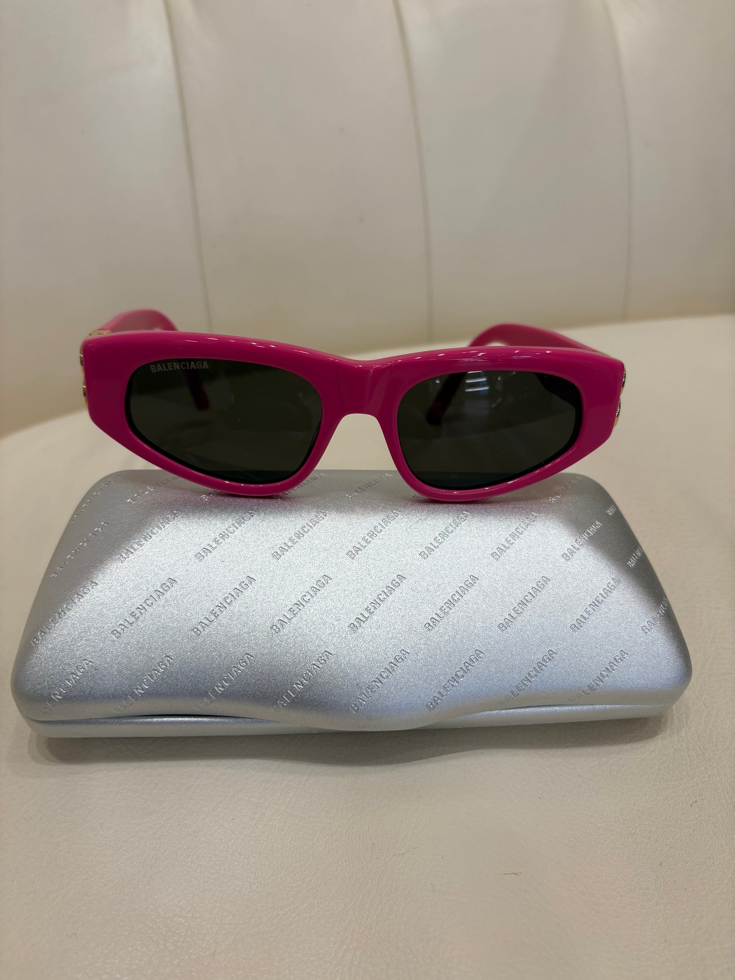 Balenciaga occhiali acetato rosa