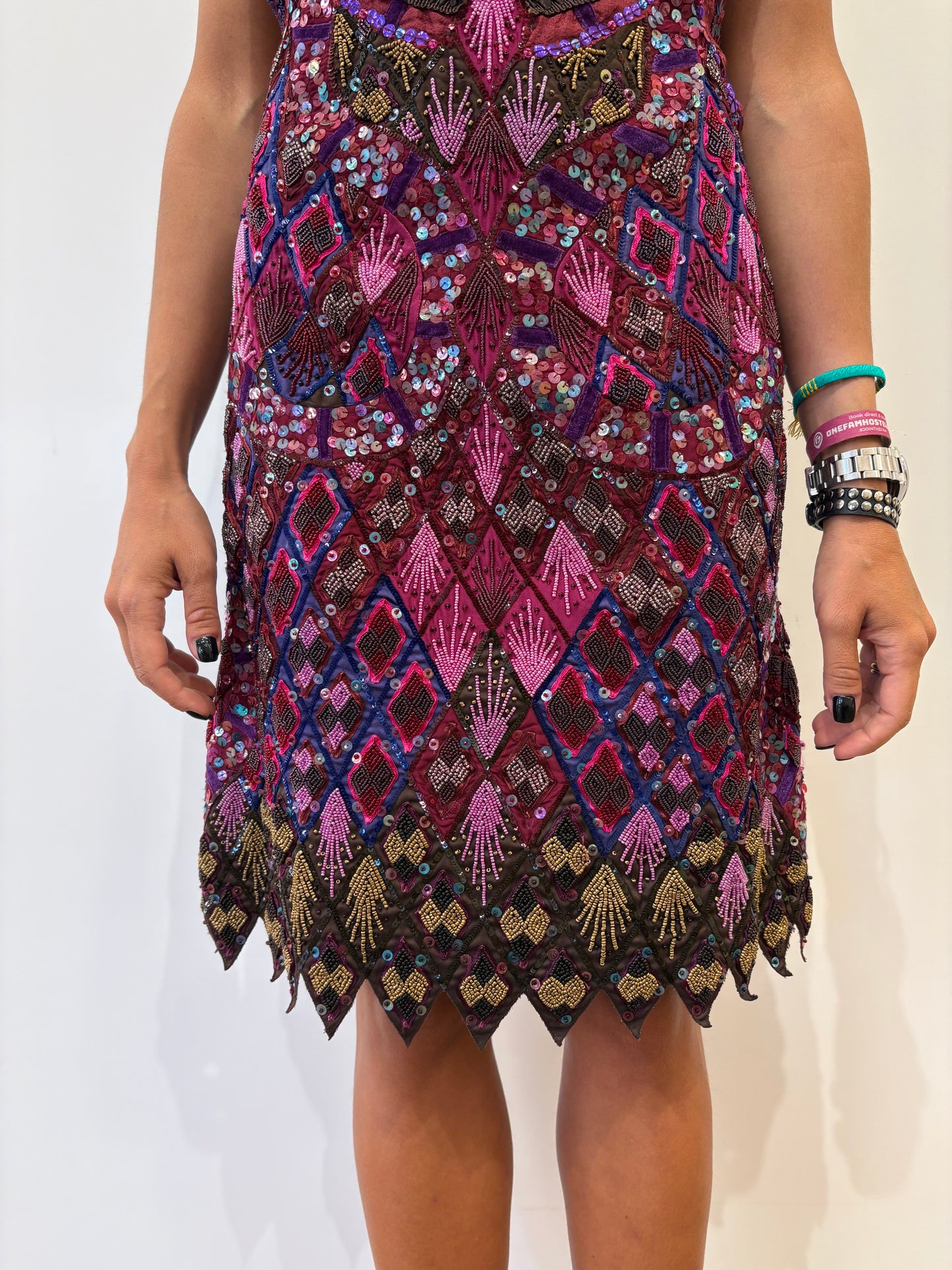 Costume National abito paillettes schiena nuda