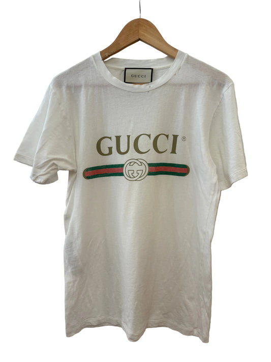 T-shirt Gucci con Logo Vintage Effetto Distressed