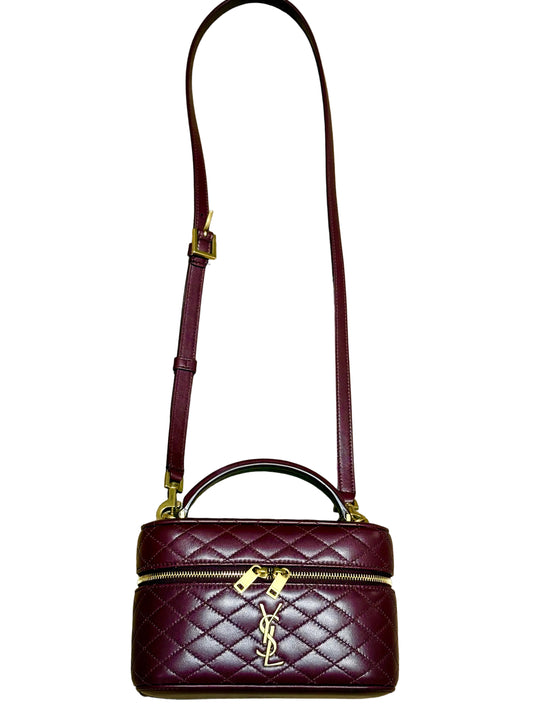Ysl Mini borsa a tracolla Gaby Vanity in pelle trapuntata rouge cabernet