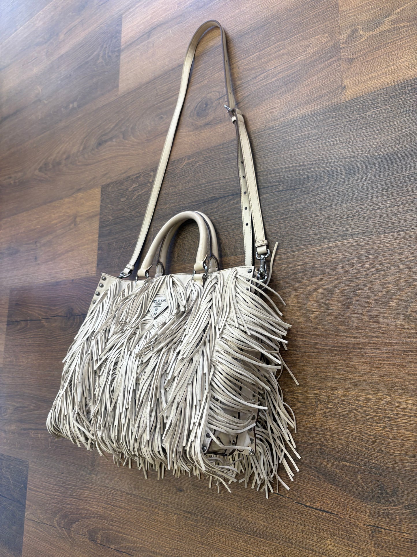 Borsa Prada Cera Nappa Leather Fringe