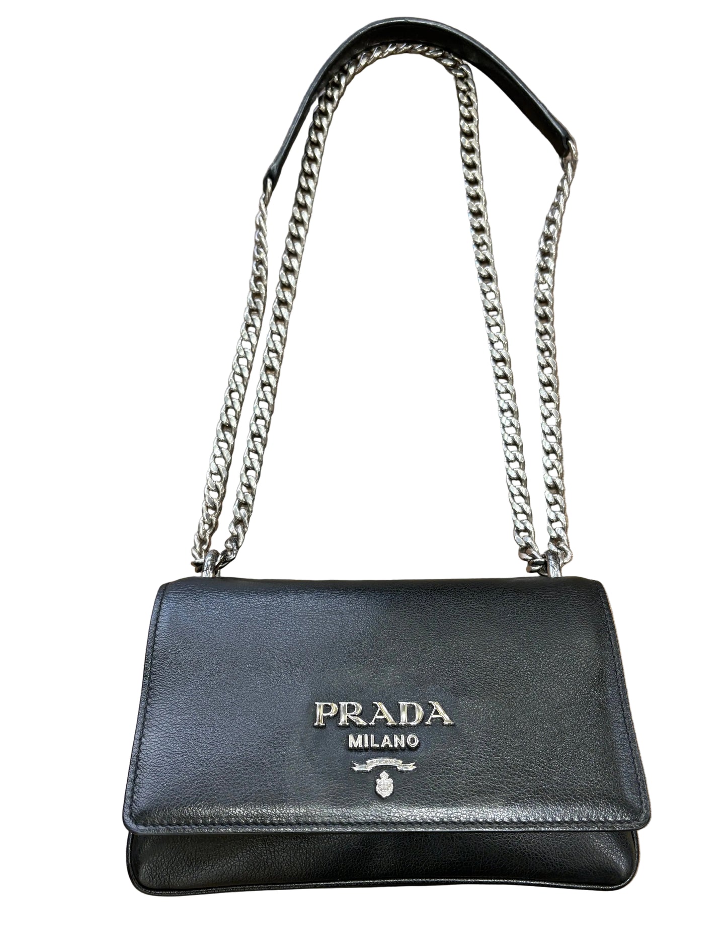 Borsa Prada Pattina in Pelle Soft Calf con Tracolla a Catena