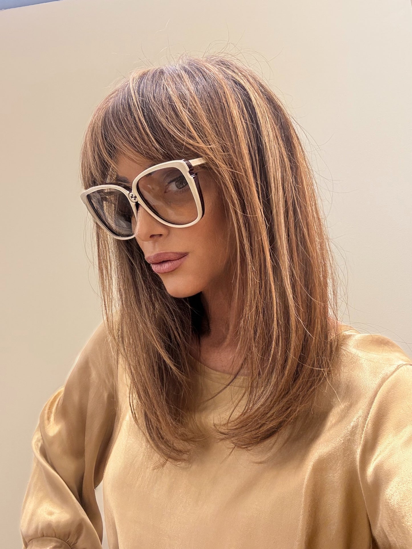 Gucci occhiali over size da sole montatura bianca