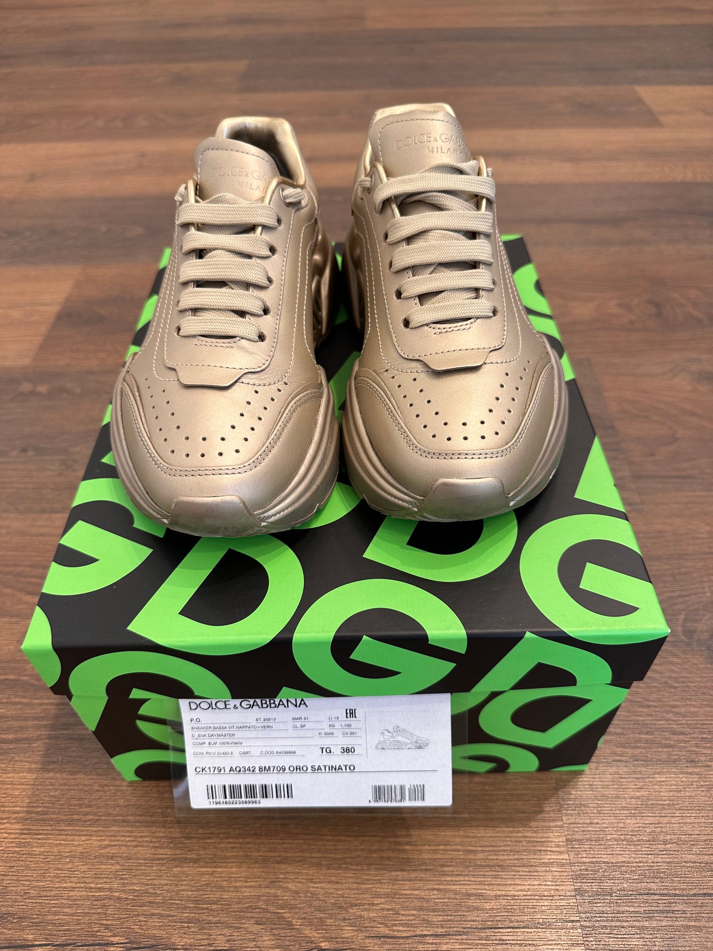 Dolce Gabbana sneaker pelle oro