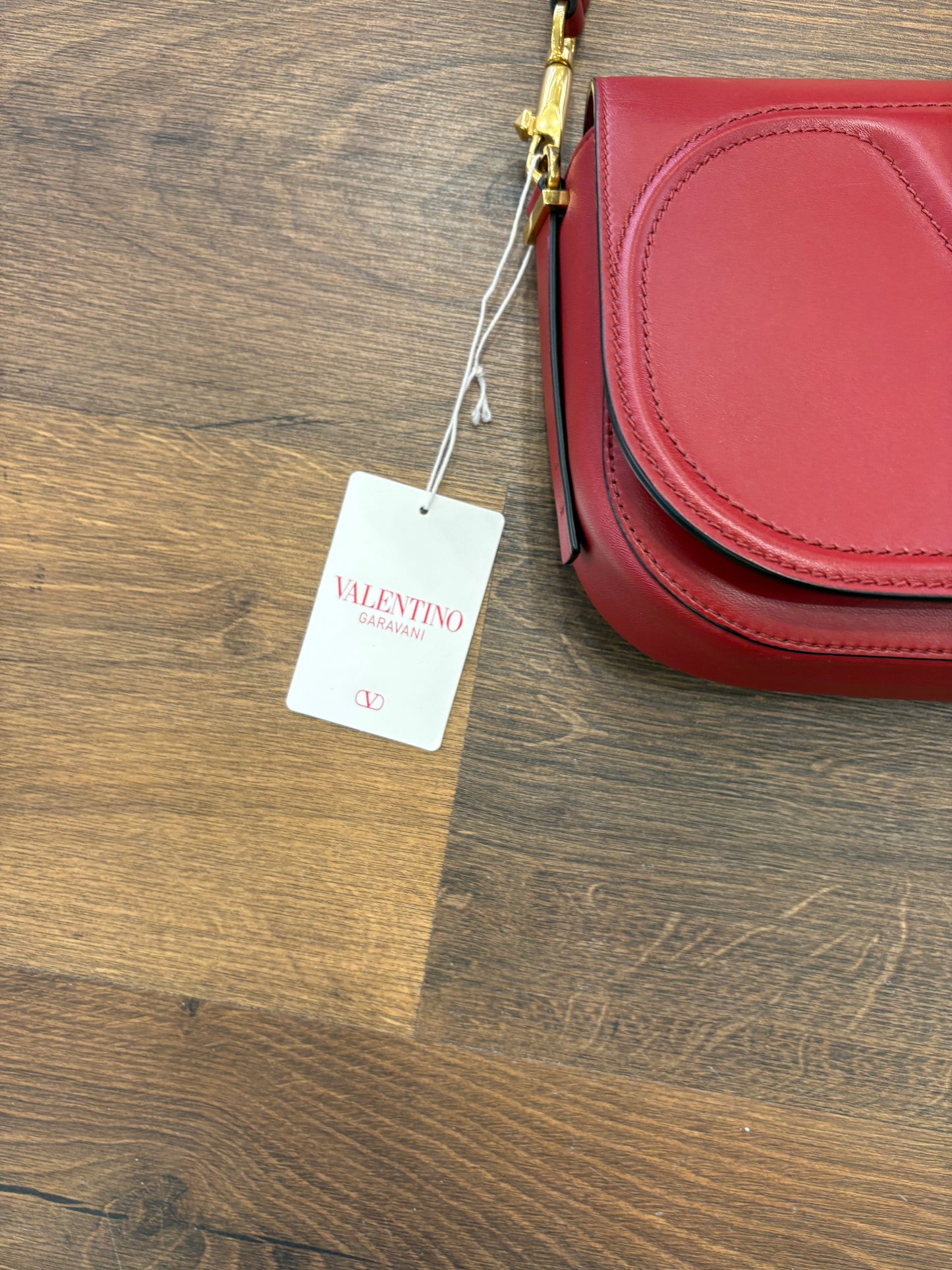 Valentino VLogo Walk borsa a spalla in vitello rosso
