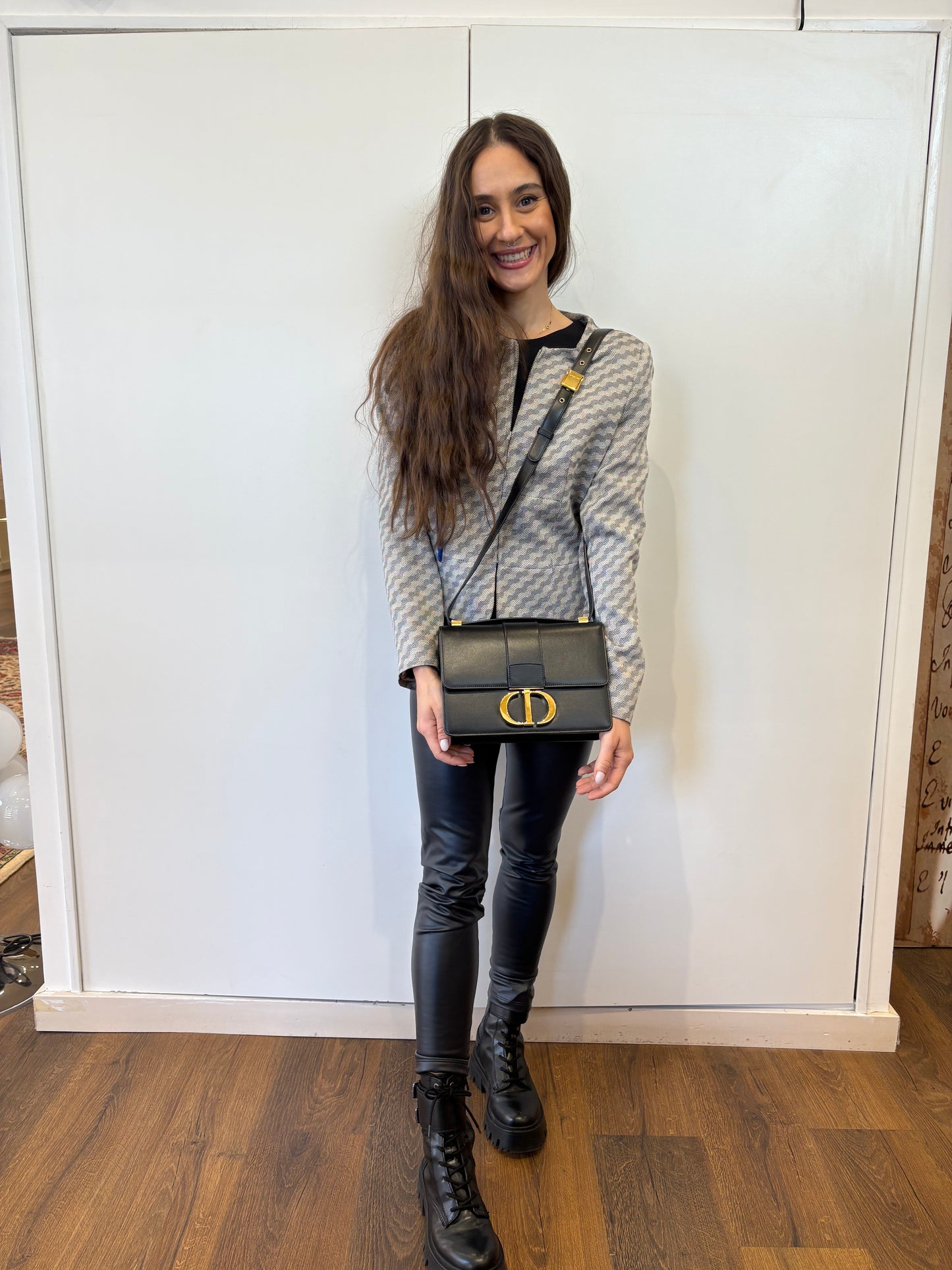 Dior borsa 30 Montaigne vitello nero