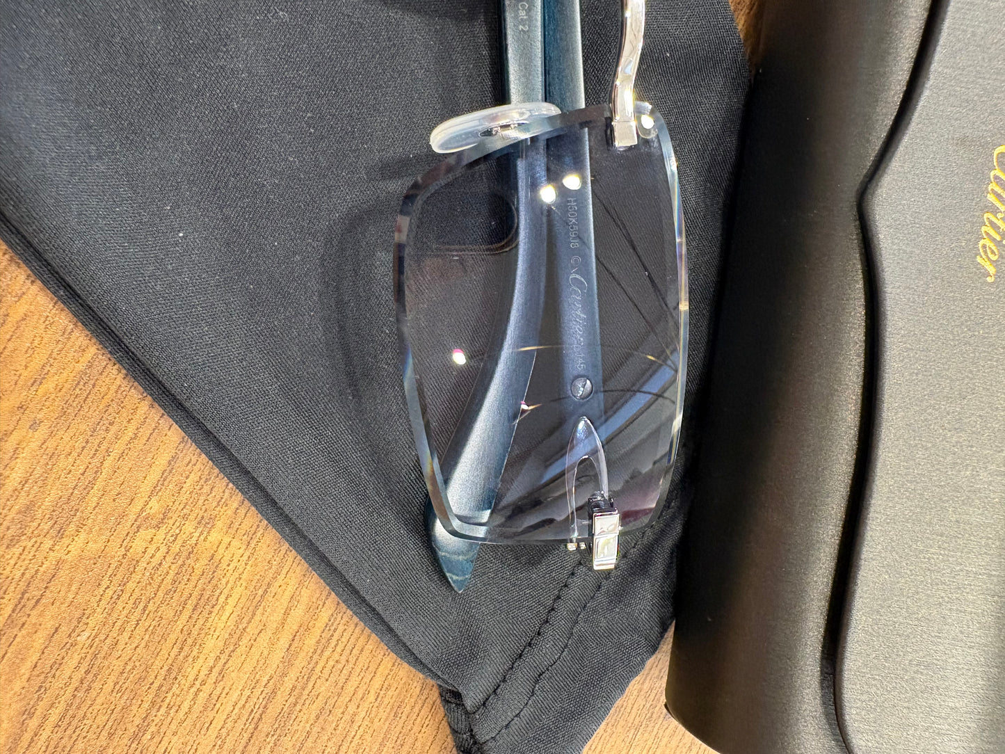 Occhiali da Sole Cartier Décor C - Modello CT0582S Rimless con Aste in Legno Pregiato.Nuovi