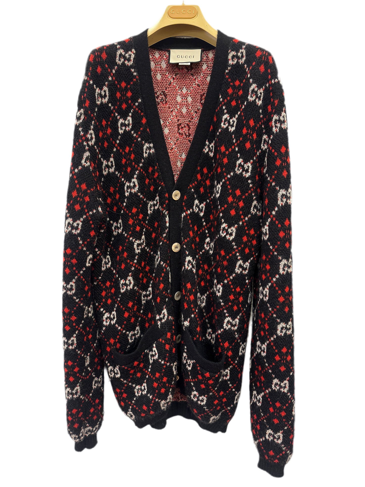 Gucci cardigan lana motivo GG