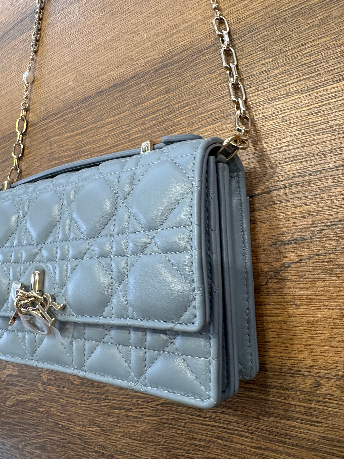 Dior mini borsa My Dior in pelle di agnello Cannage celeste . Nuovo