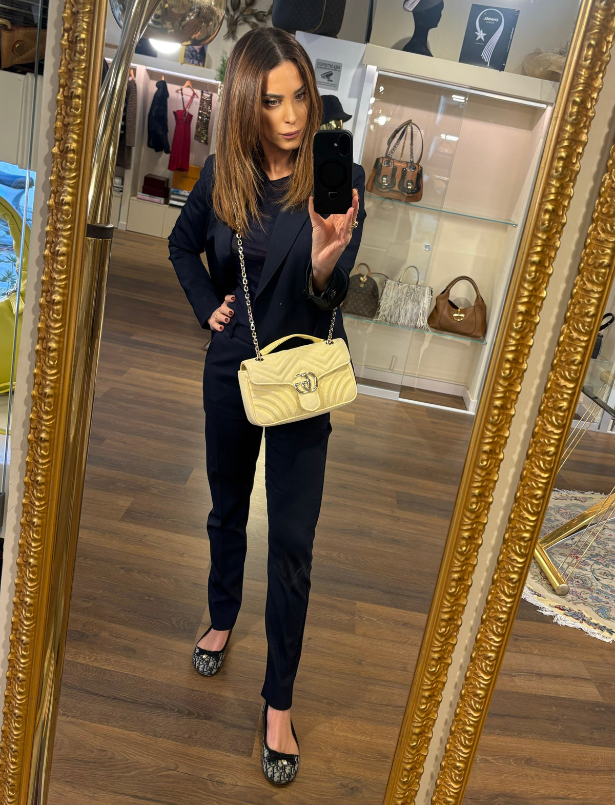 Gucci Marmont in tela GG e pelle con catena