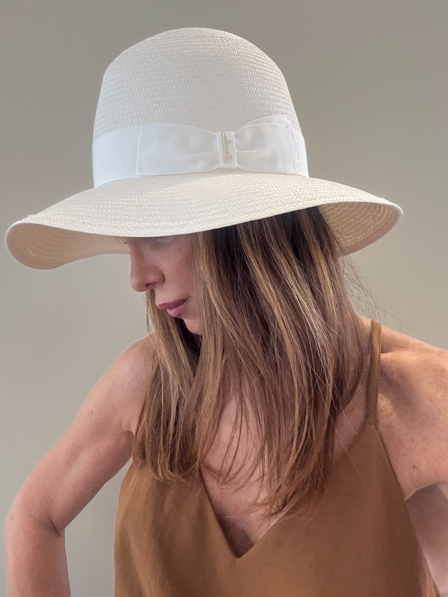Borsalino cappello Claudette Panama fine tesa larga