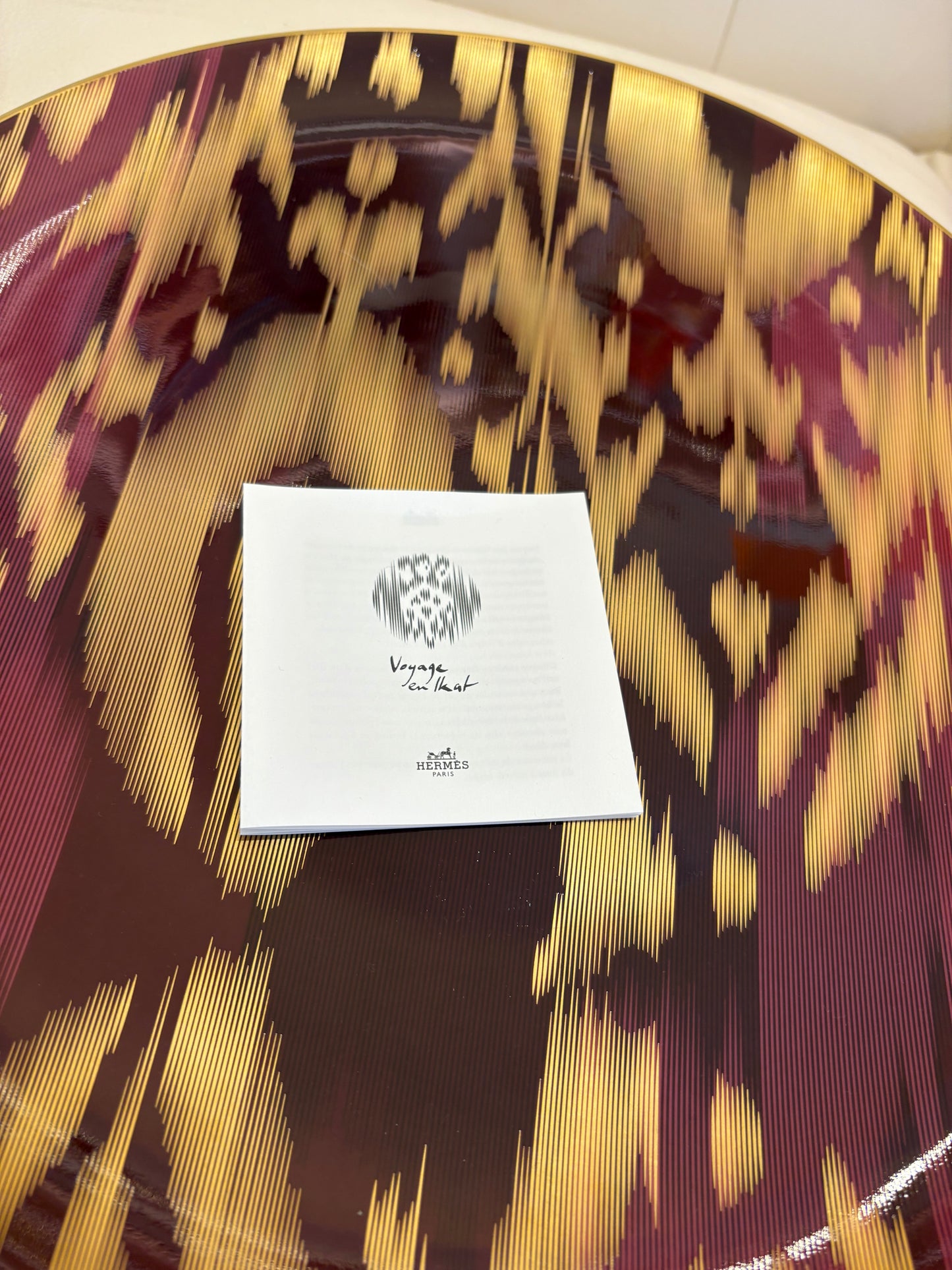 Hermès Vojage En Ikat set piatti porcellana e oro (24 pezzi) nuovo