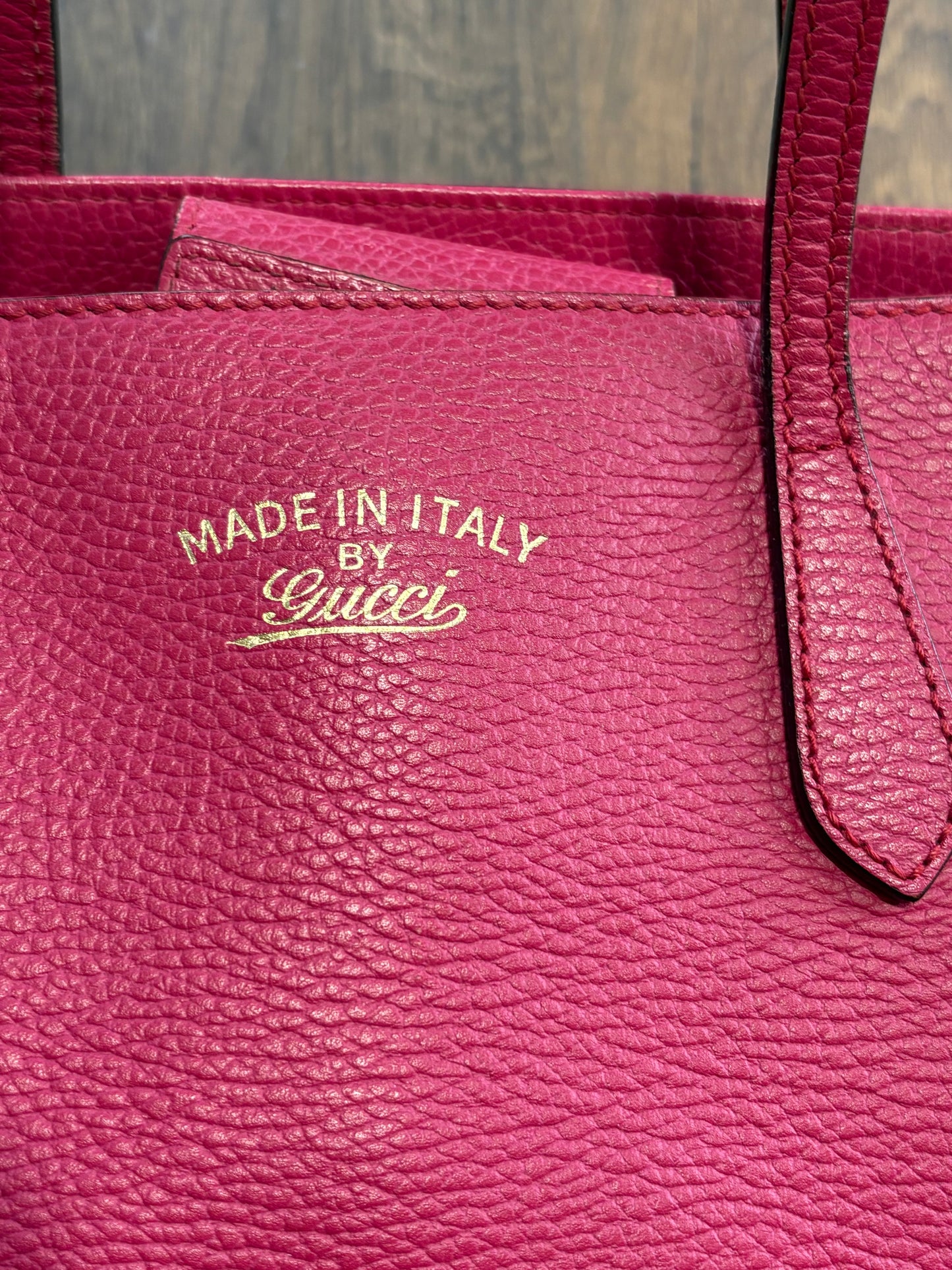 Gucci Swing  Tote bag in pelle fucsia