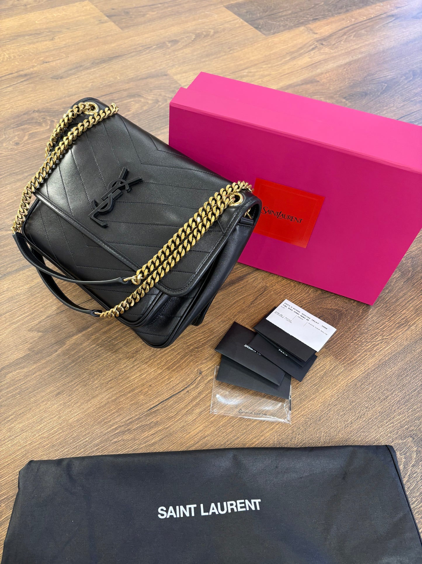 Saint Laurent Niki media in pelle