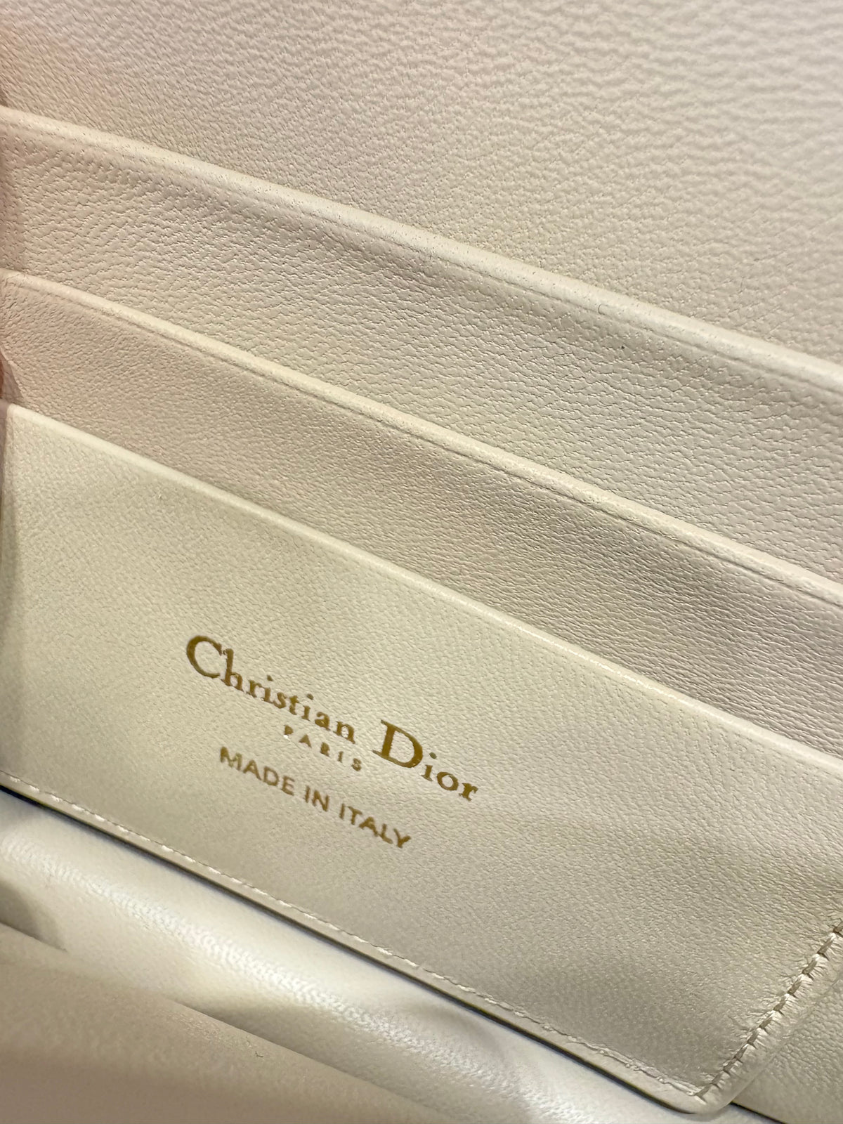 Dior mini borsa My Dior in pelle di agnello Cannage beige. Nuovo