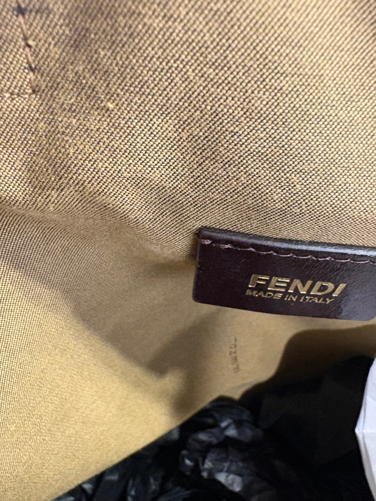Fendi shopping bag a mano tela e pelle