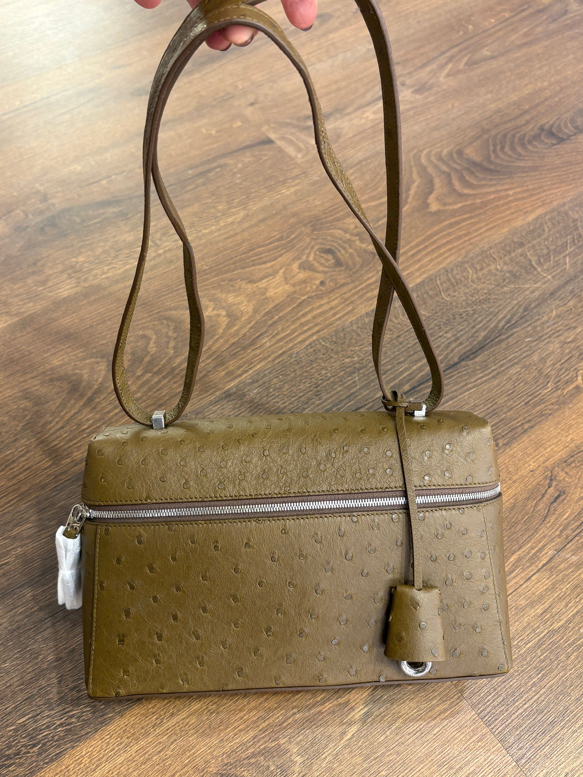 Loro Piana Extra Bag L27 in Pelle di Struzzo. Nuova