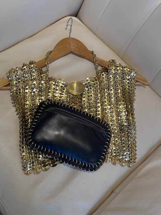 Paco Rabanne mini bag a spalla in pelle  vintage 60’