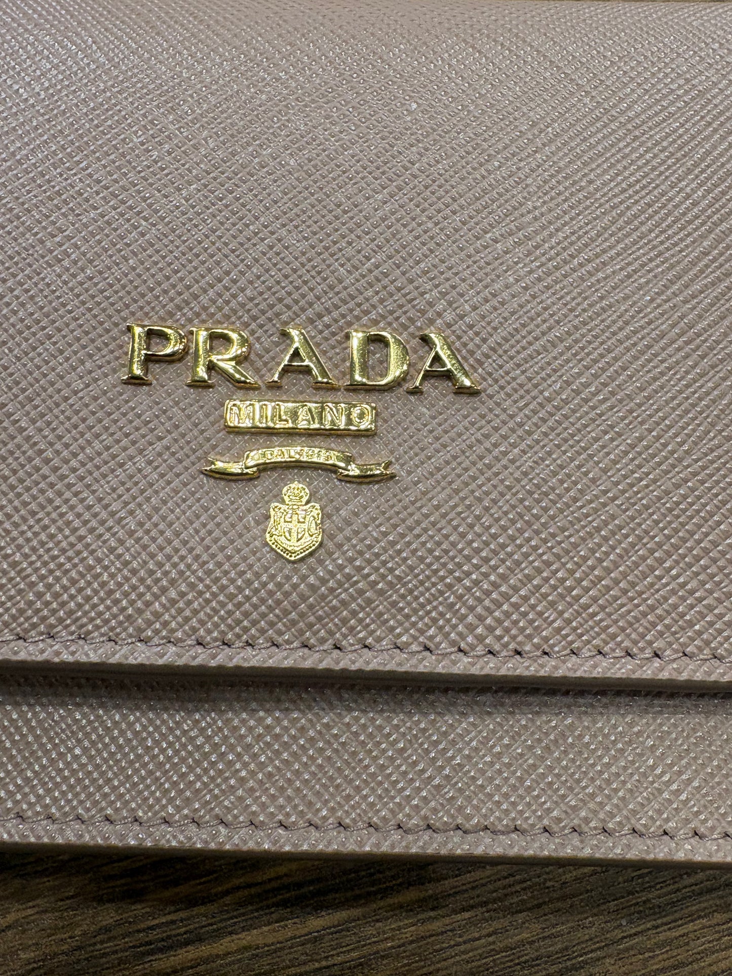 Prada mini Wallet bag pelle saffiano cipria