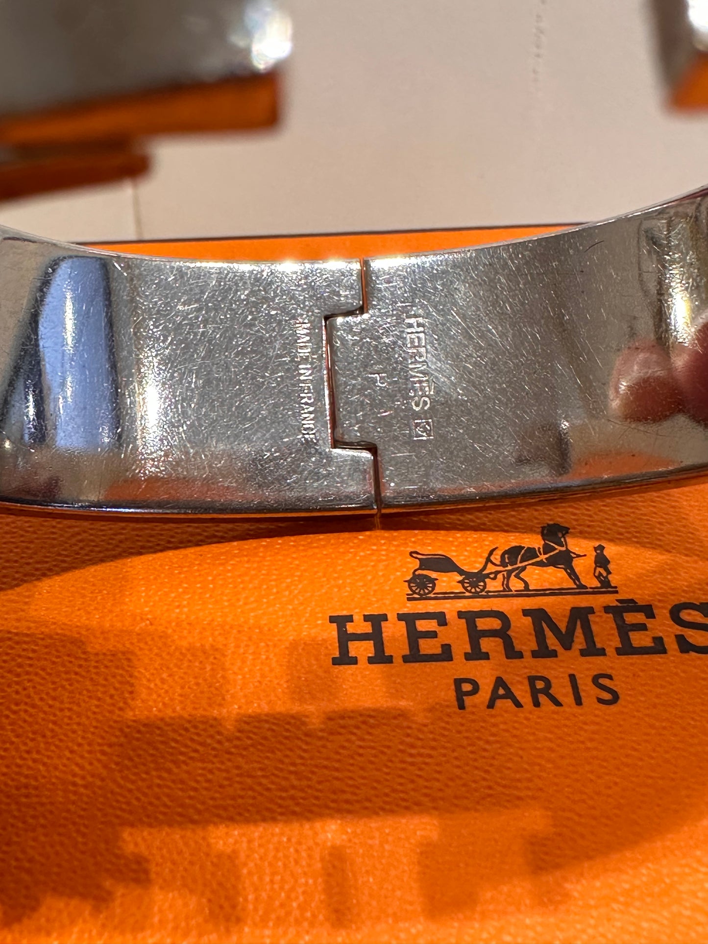 Hermès bracciale Clic Clac H  silver -smalto nero