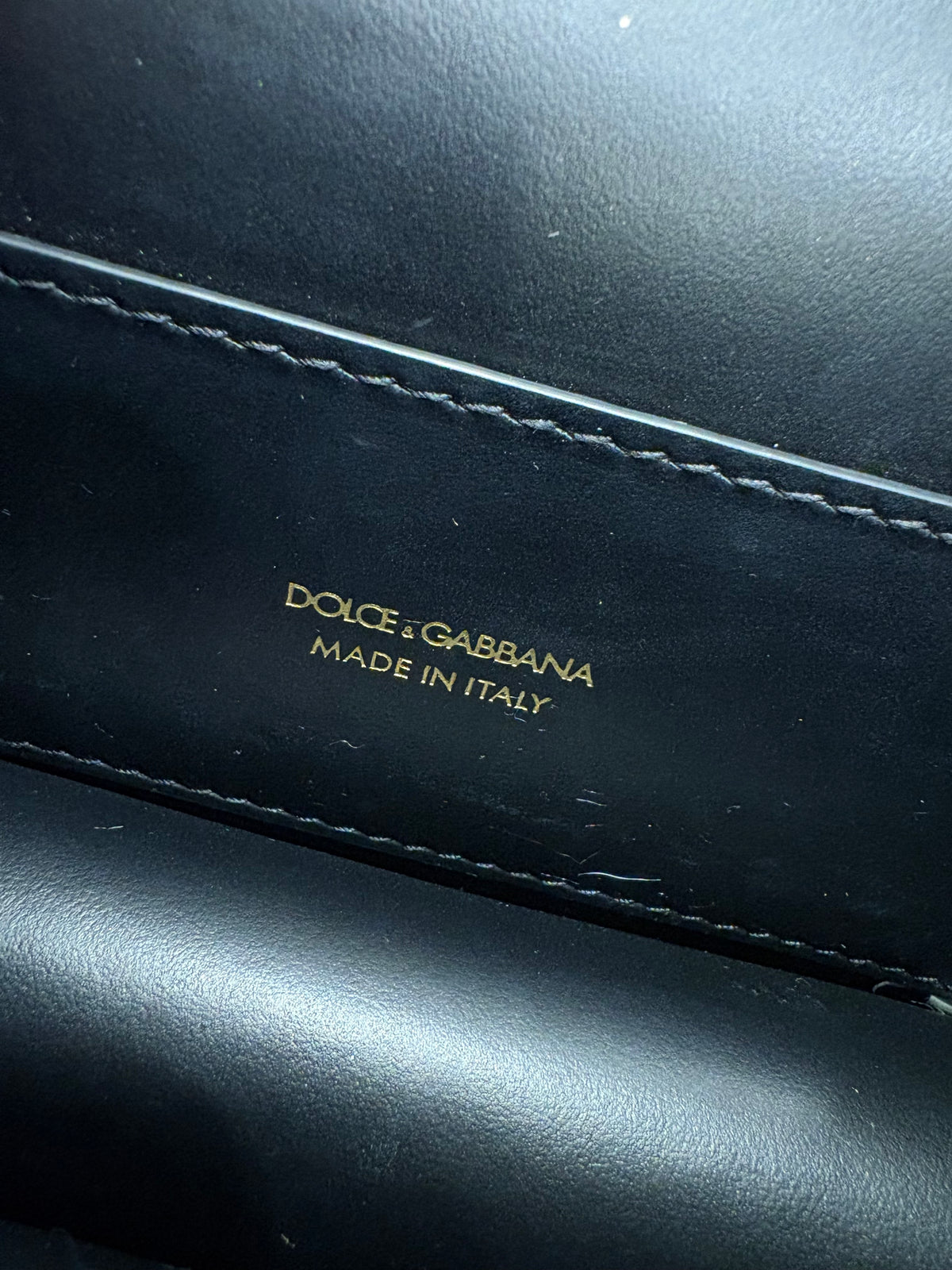 Dolce & Gabbana borsa 3.5 in pelle nera con catena . Nuova