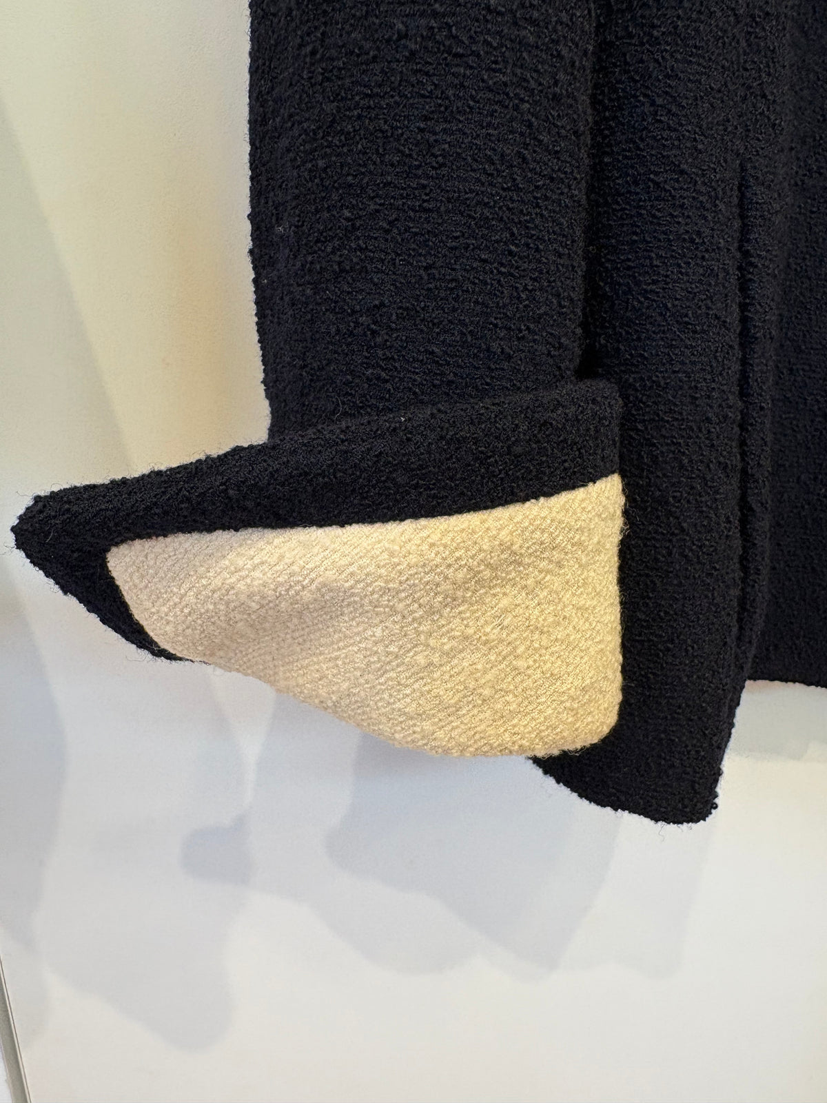 Chanel giacca lana bouclé  blu revers avorio 40/42. Vintage