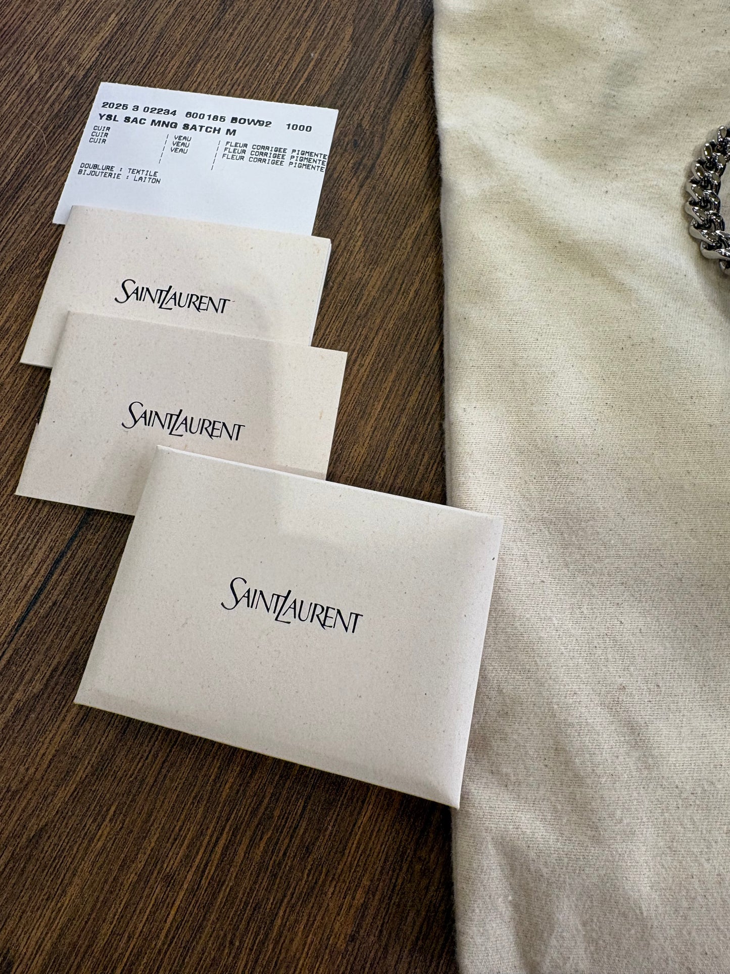 Ysl Envelope media nera metallo  silver