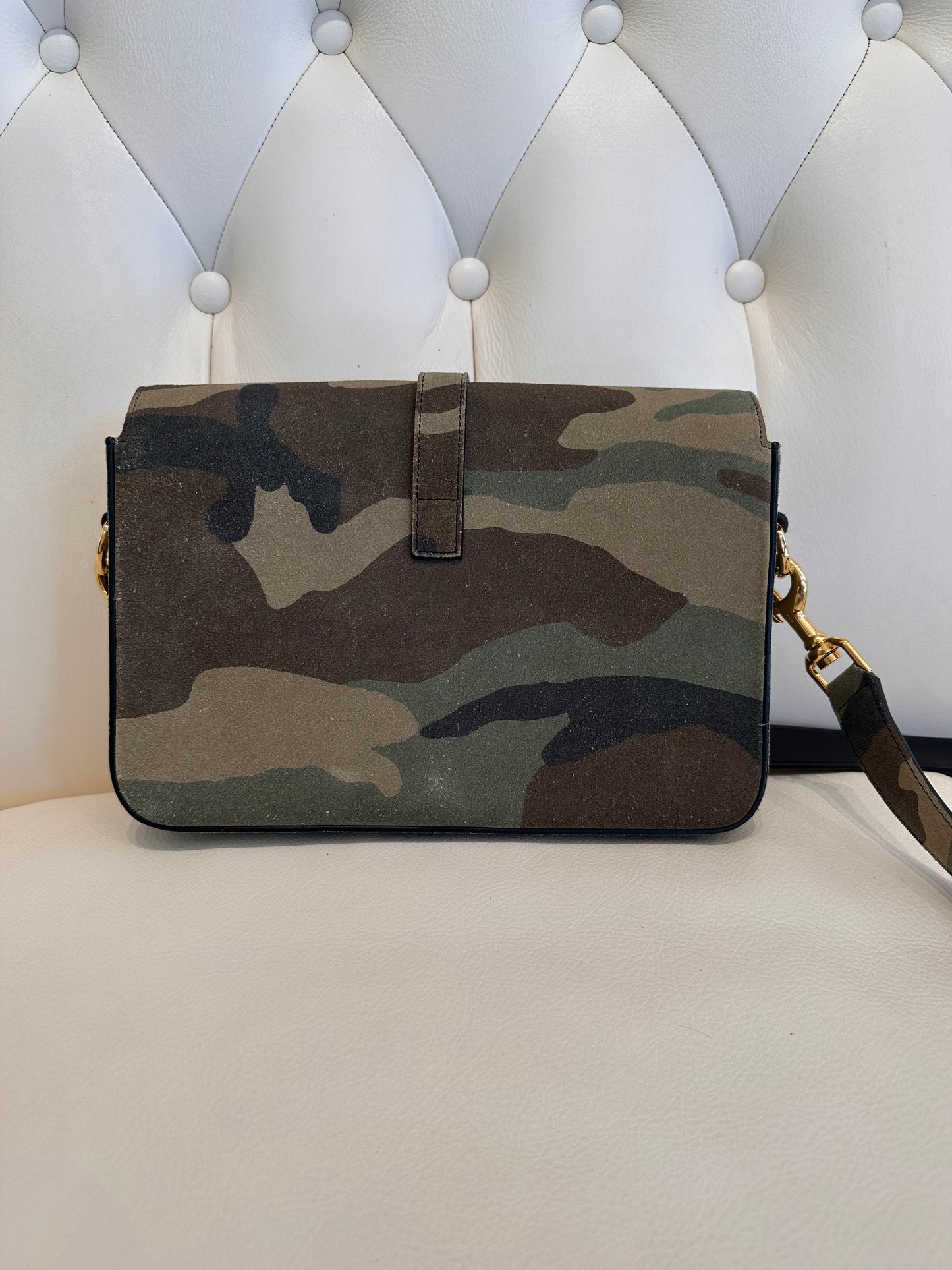 Ysl borsa Universite’ in camoscio camouflage