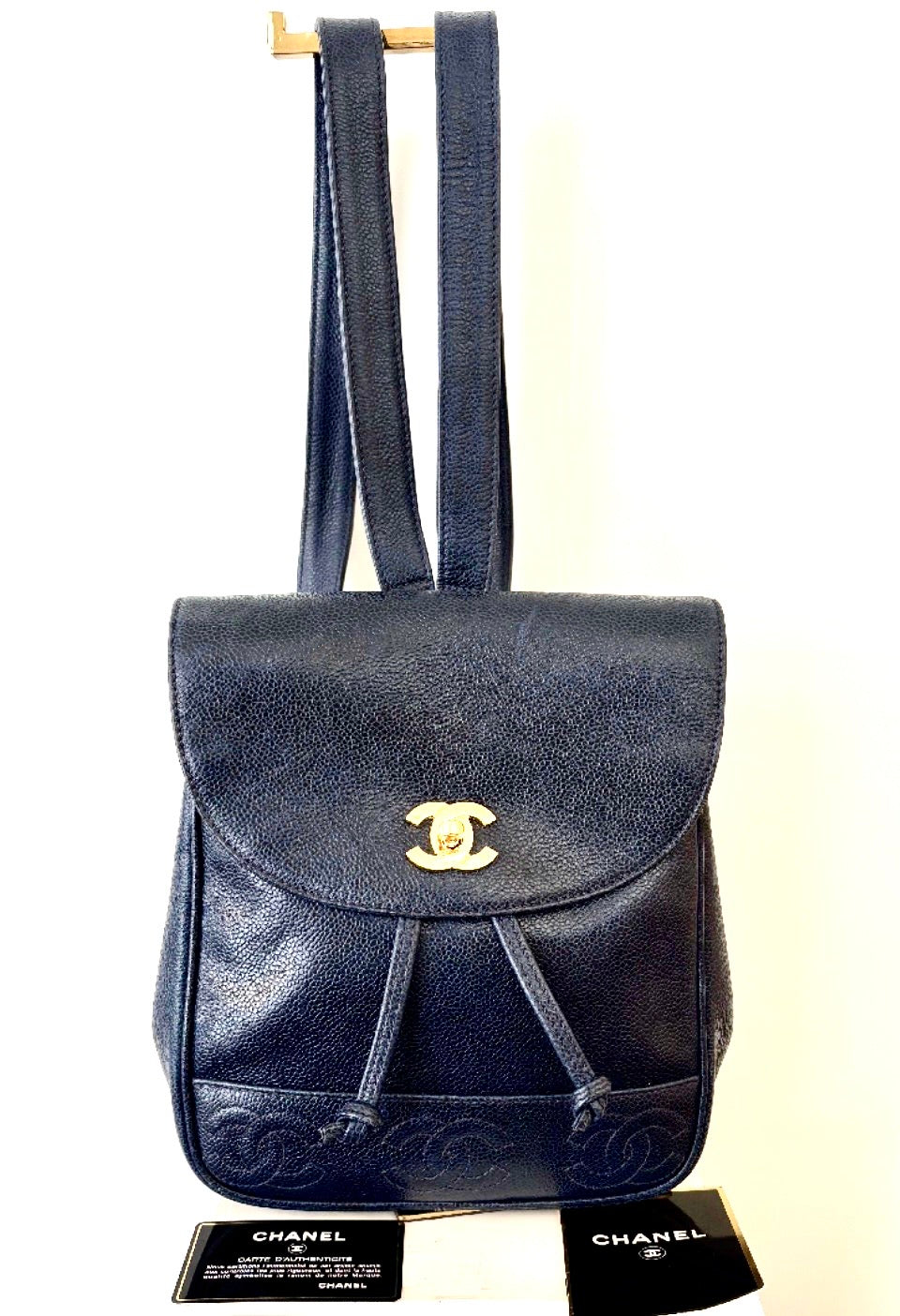 Chanel Zainetto Vintage Triple CC Cavier Blu Notte
