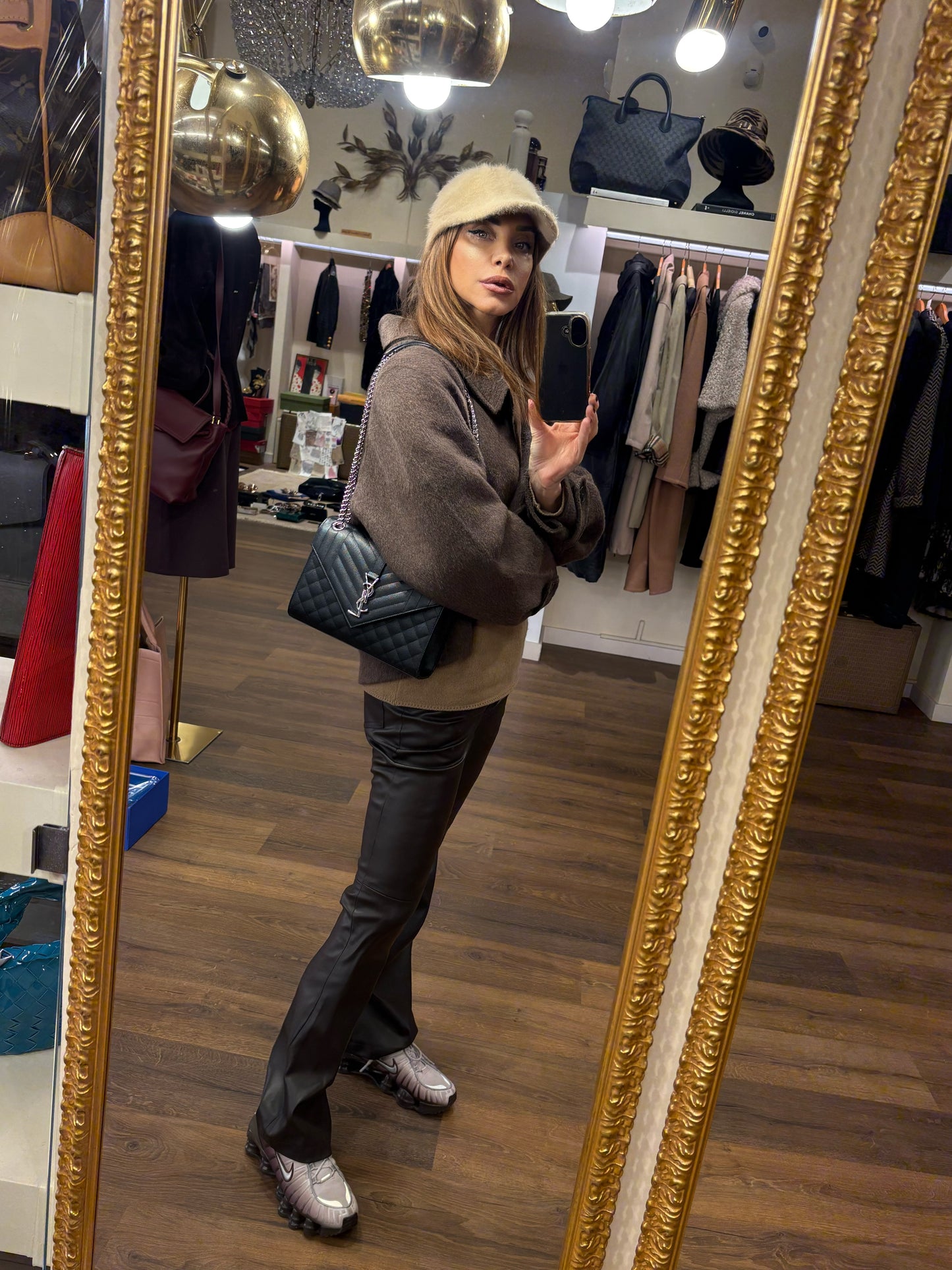 Ysl Envelope media nera metallo  silver